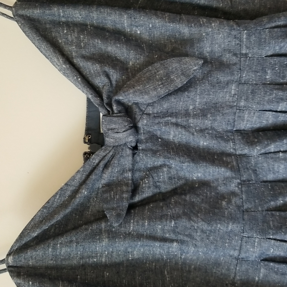 Madewell Chambray Tie-Front Cutout Cami Dress - Size 6 - Picture 6 of 13